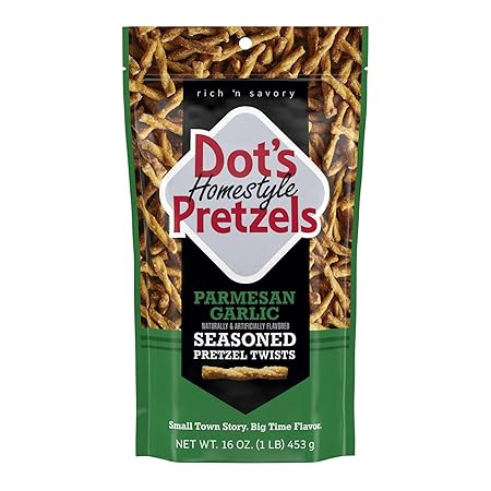 Dot's Pretzels Parmesan Garlic Seasoned Pretzel Twist Snack, 16oz Grocery Sized Bag