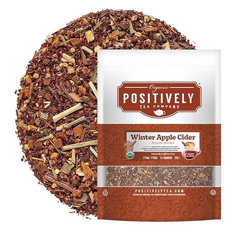 Organic Positively Tea Company, Winter Apple Cider Rooibos Tea, Loose Leaf, 16 Ounce