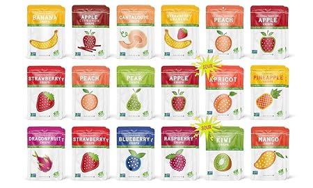 Nature’s Turn Freeze-Dried Fruit Crisps –Healthy, Gluten-Free,Crispy & Delicious, Plant-Based Snack, Ideal for Cereal, Smoothies, School Lunches, & On-the-Go, Ultimate Variety Pack of 36(0.53 oz Each)