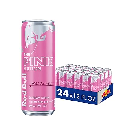 Red Bull Wild Berries, Pink Edition, with 114 mg Caffeine plus Taurine & B Vitamins, 12 Fl Oz, Pack of 24 Cans