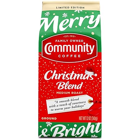 Community Coffee Christmas Blend Ground Coffee, Medium Roast, 12 oz Bag (Pack of 1)