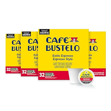 Café Bustelo Espresso Style Dark Roast Coffee, 128 Keurig K-Cup Pods