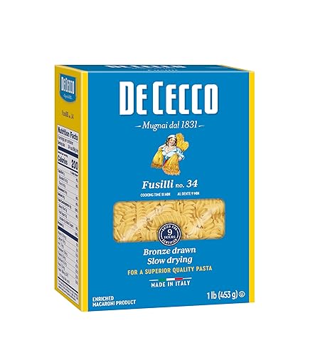De Cecco Semolina Pasta, Fusilli No.34, 1 Pound