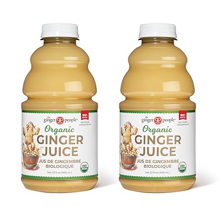 99% Pure Organic Ginger Juice by The Ginger People – Digestive Health, Premium Quality, 32 Fl Oz Bottle (Pack of 2)