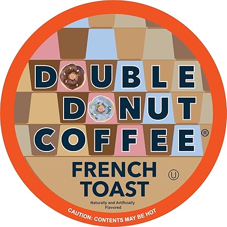 Double Donut French Toast Flavored Coffee in Single Serve Pods, French Toast Flavor for the Keurig K Cups Brewer, 48 Count