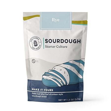Cultures for Health Rye Sourdough Starter | Heirloom Style Dehydrated Culture for Baking Artisan Bread | DIY English Muffins, Noodles, Waffles, & More | Non-GMO Prebiotic Sourdough Bread