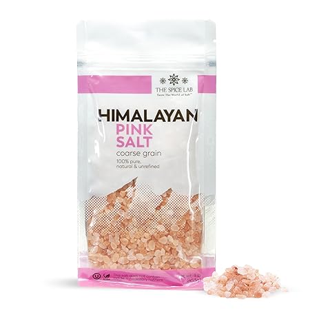The Spice Lab Himalayan Salt - Coarse 1 Pound - Pink Himalayan Salt is Nutrient and Mineral Dense for Health - Gourmet Pure Crystal Kosher & Natural Certified