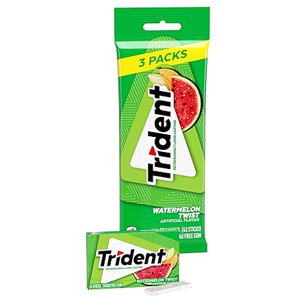Trident Sugar-Free Chewing Gum, Watermelon Twist Flavor, 42 Count (Pack of 1)
