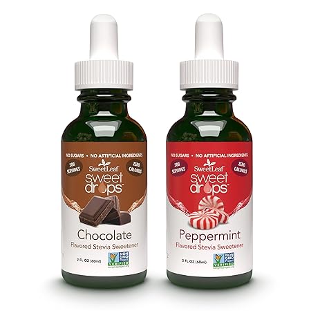 SweetLeaf Sweet Drops- Flavored Stevia Liquid Sweetener, Organic Stevia Extract, Zero Calorie, Gluten Free, Keto Friendly, Non GMO, Natural Flavor, Sugar Alternative- Variety Pack, 2 Fl Oz (Pack of 2)