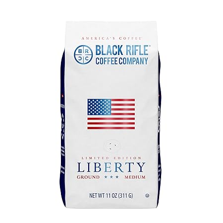 Black Rifle Coffee Company Liberty Roast 11oz Medium Roast Ground Coffee with Caramel and Fruity Undertones