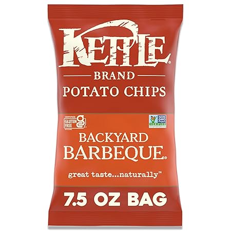 Kettle Brand Backyard Barbeque Kettle Potato Chips, Gluten-Free, Non-GMO, 7.5 oz Bag