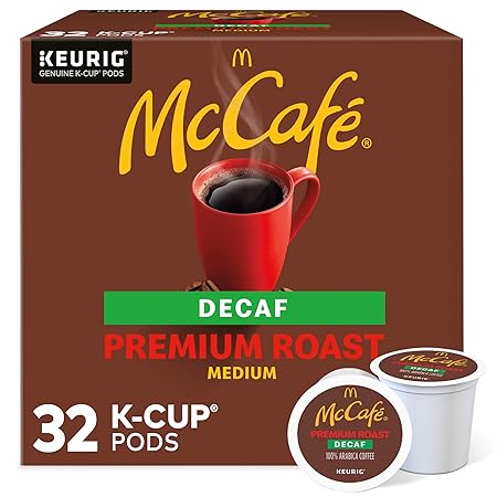 McCafe Keurig Single Serve K-Cup Pods, Premium Roast Decaf, 32 Count