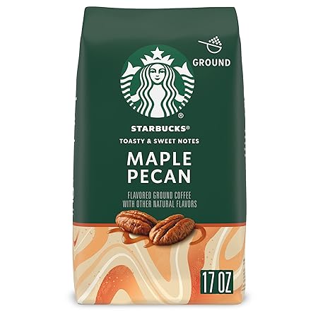 Starbucks Ground Coffee, Maple Pecan Flavored Coffee, Naturally Flavored, 100% Arabica, 1 bag (17 oz)