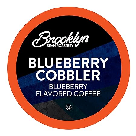 Brooklyn Beans Blueberry Cobbler Coffee Pods, Flavored Gourmet Pack, 40 Count - Compatible with Keurig 2.0 K Cup Brewers - Premium Quality, Rich and Smooth Taste, Single Serve Pods