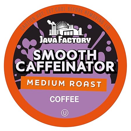 Java Factory Medium Roast Coffee Pods Compatible with K Cup Brewers Including 2.0, Smooth Caffeinator, 80 Count