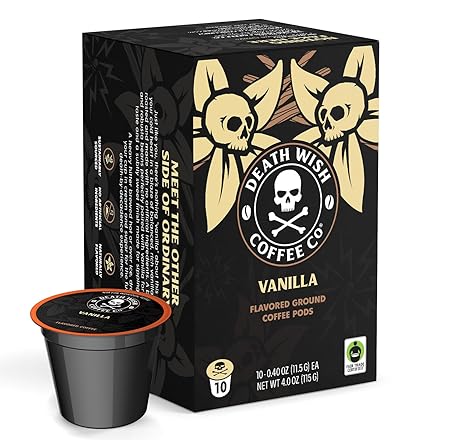 Death Wish Coffee, Single Serve Coffee Pods - Vanilla Pods (10 Count)