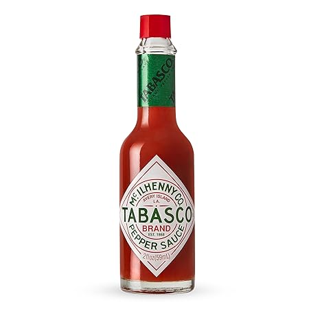 TABASCO Brand Original Red Pepper Hot Sauce, Medium Heat, Glass Bottle, Classic & Versatile Flavor, Three Simple Ingredients, Great for Dips, Tacos, Eggs, Pizza, Oysters & More, 2 Fl Oz (Pack of 1)
