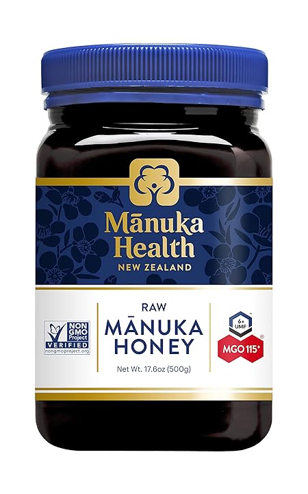 Manuka Health UMF 6+/MGO 115+ Manuka Honey (500g/17.6oz), Superfood, Authentic Raw Honey from New Zealand