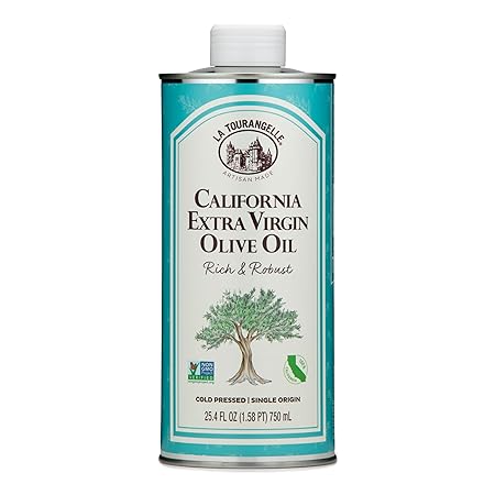 La Tourangelle California Extra Virgin Olive Oil, Cold-Pressed High Antioxidant Olives Single Origin from California, 25.4 Fl Oz