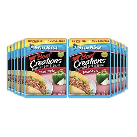 StarKist Beef Creations Taco Style, 2.6 oz Pouch, 12 pack