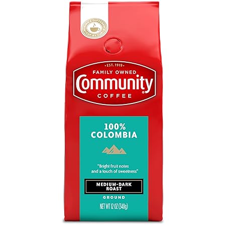 Community Coffee 100% Colombia, Medium Dark Roast Ground Coffee, 12 Ounce (Pack of 1)