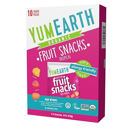 YumEarth Organic Tropical Fruit Snacks, 0.7 Ounce (Pack of 10)