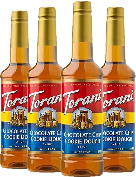 Torani Chocolate Chip Cookie Dough Flavored Drink Syrup, 25.4 fl oz (Pack of 4)