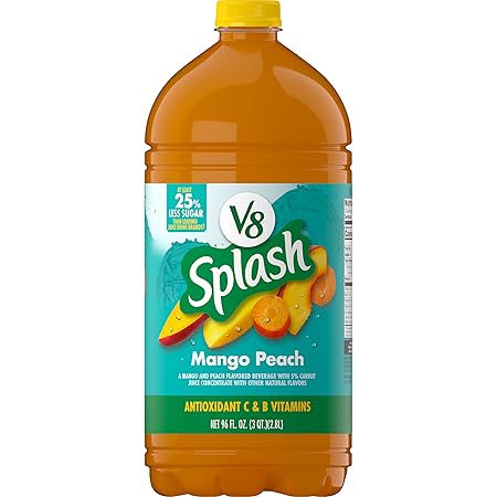 V8 Splash Mango Peach Flavored Juice Beverage, 96 FL OZ Bottle