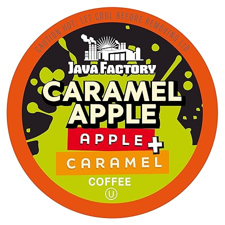 Java Factory Flavored Coffee Pods, Caramel Apple, Compatible with K Cup Brewers Including 2.0, 40 Count