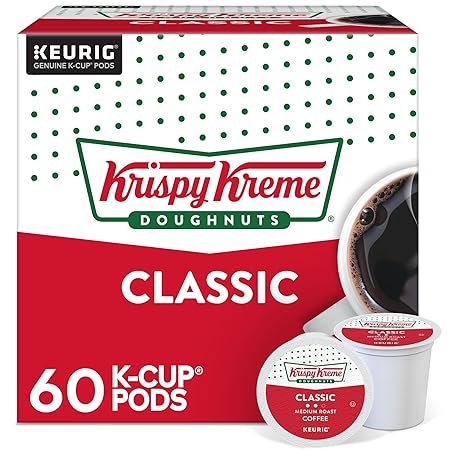 Krispy Kreme Classic Keurig Single-Serve K-Cup Pods, Medium Roast Coffee, 60 Count (6 Packs of 10)
