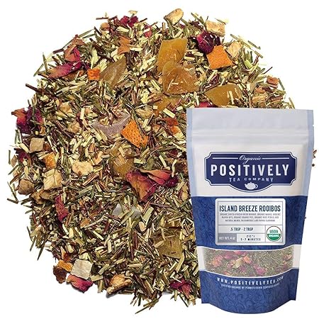Organic Positively Tea Company, Island Breeze Rooibos Tea, Loose Leaf, 4 Ounce