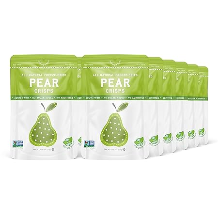 Nature’s Turn Freeze-Dried Pear Crisps – Healthy, Gluten-Free, Crispy & Delicious, Plant-Based Snack, Ideal for Cereal, Smoothies, School Lunches, & On-the-Go, Pack of 12 (0.53 oz Each)