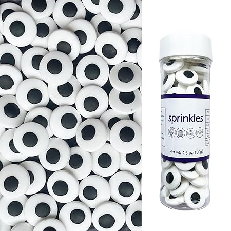 Halloween Weraru Big Candy Eyeballs Eye Ball Sweets Cake Cupcake Toppers Cookie Dessert Sprinkles Decorations for Birthday Party Supplies 4.2Ounce