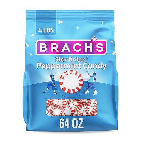 Brach's Star Brites, Candy, Peppermint, Individually Wrapped, Made With Real Peppermint Oil, 64oz, 360ct