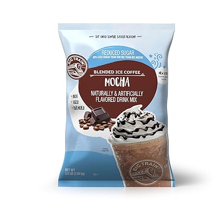 Big Train Reduced Sugar Mocha Blended Ice Coffee Beverage Mix, 3.5 Pound (Pack of 1)