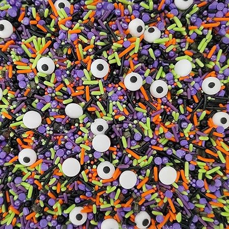 1 Bottle Candy Eyeballs Eyes Soft Jimmies Cake Cupcake Toppers Cookie Decorations Edible Holiday Sprinkles Mix for Halloween Cake Cupcakes Decoration