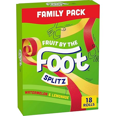 Fruit By The Foot Splitz Fruit Flavored Snacks, Watermelon and Lemonade, Family Pack, 18 Rolls, 13.5 oz