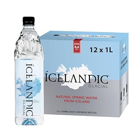 Icelandic Glacial Natural Spring Alkaline Water, 33.81 Fl Oz (Pack of 12), 405.6 Fl Oz