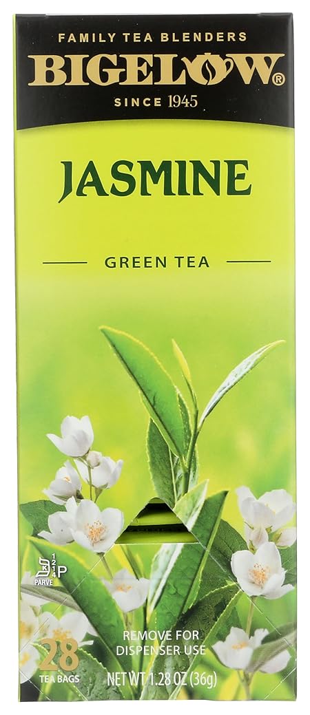 Bigelow Tea Green Jasmine 28ct (Pack of 1), Medium-Caffeine, All Natural, Antioxidant-Rich, Individual Foil-Wrapped Bags