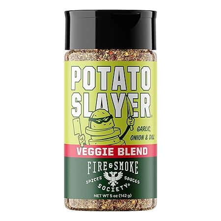 Fire & Smoke Society Potato Slayer Vegetable Seasoning | BBQ Rubs for Grilling | Potato, French Fry Seasoning | Mix Blend Rub Powder, Garlic, Onion, Herb Flavor | M 5 oz