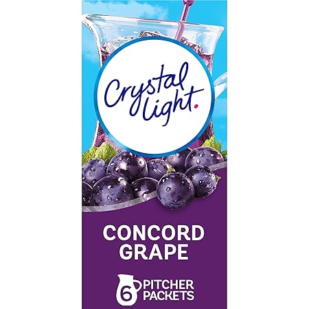 Crystal Light Concord Grape Artificially Flavored Powdered Drink Mix, 6 ct Pitcher Packets