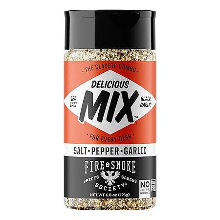 Fire & Smoke Society The Delicious Mix All Purpose Seasoning | BBQ Rubs for Smoking and Grilling | Chicken, Pork, Burgers, Steaks, Fish, Veggies | M 6.8 oz