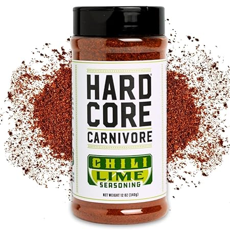 Hardcore Carnivore Chili Lime - Zesty Seasoning Blend (12 oz Shaker) Texas-Made Bold, Tangy Flavor for Chicken, Seafood, Veggies, Rims and More