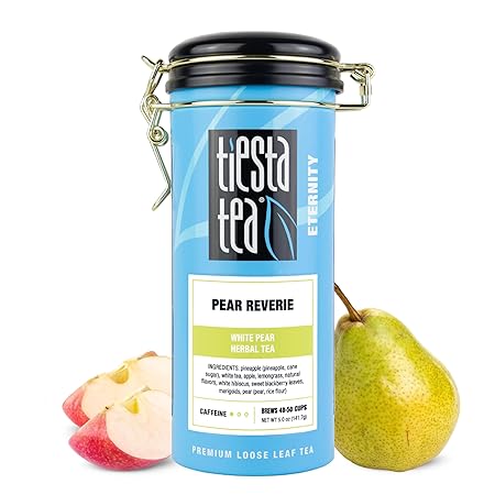 Tiesta Tea - Pear Reverie Tea, Loose Leaf, White Pear Herbal Tea, Premium Low Caffeine Tea Blend, Make Hot or Iced & Up to 50 Cups, 5 oz Refillable Tin