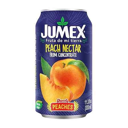 Jumex Peach Juice Nectar - Peach Nectar Made with Fresh Fruit Puree - Fruit Juice Concentrate for Smoothie Mix, Cocktail Mixers & Kids Drinks & Beverages - 11.3oz, 1 Pack Canned Drink