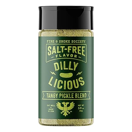 Fire & Smoke Society Salt-Free Dilly Licious Seasoning Blend | All Purpose Seasoning | Chicken, Fish, Potatoes, Veggies | Garlic, Onion, Dill | M 3.9 oz