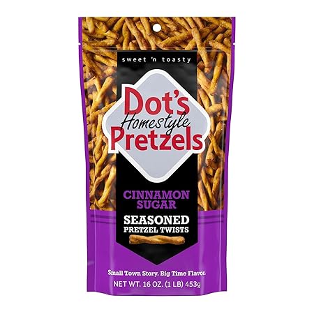 Dot's Pretzels Cinnamon Sugar Seasoned Pretzel Twist Snack, 16oz Grocery Sized Bag
