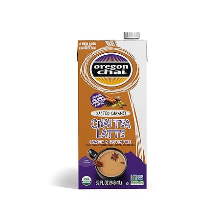Oregon Chai Salted Caramel Chai Tea Concentrate, 32 Fl Oz (Pack of 1)