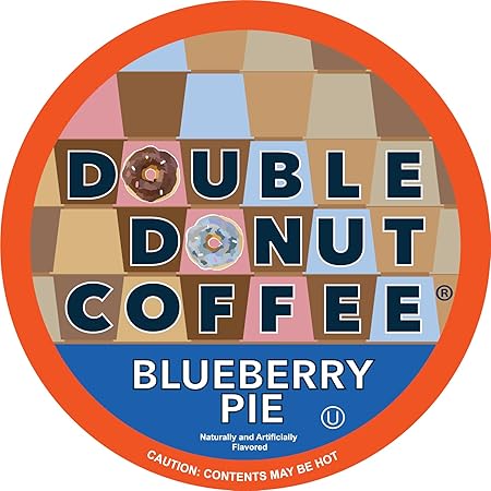 Blueberry Flavored Coffee in Single Serve Pods, Iced or Hot, Keurig K-Cups, 48 Count by Double Donut
