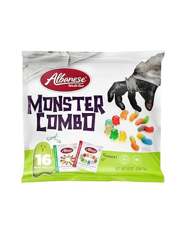 Albanese Sweet & Sour Monster Combo 16ct Trick-or-Treat Bag of Halloween Candy